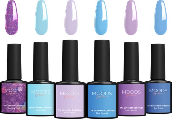 Moods Gellac 6-teiliges Set - Gel-Nagellack Starter Pack - Gel-Nagellack - 8ML - The Lavender Collection - Gellac - Nägel - Chic Colours