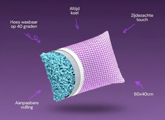 Kameo® Flex Kopfkissen | Anpassbares Kopfkissen bei Nackenbeschwerden | Mit FlexGrid-Kühltechnologie | 60 x 40 cm | Waschbar | Kopfkissen für Seiten- und Rückenschläfer | Memory-Schaum-Kopfkissen | Nackenkissen