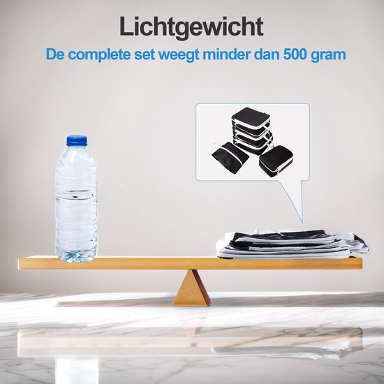 Compression Packing Cubes Set - 5 Stück - Compression Zip - Rucksack / Reisegepäck / Koffer Organizer - Schwarz - Saaf