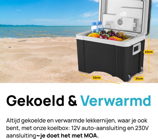 MOA Coolbox Electric 12v 230 volt - 40L - Frigobox - Camping Kühlschrank - Auto und Camping - Kühlung und Heizung - Schwarz