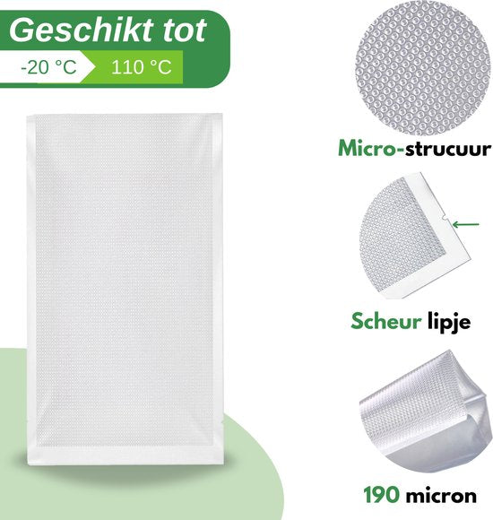Vaive Vakuumbeutel Lebensmittel 17 x 25 - 100 Stück - Vakuum-/Sous-Vide-Beutel - BPA-frei