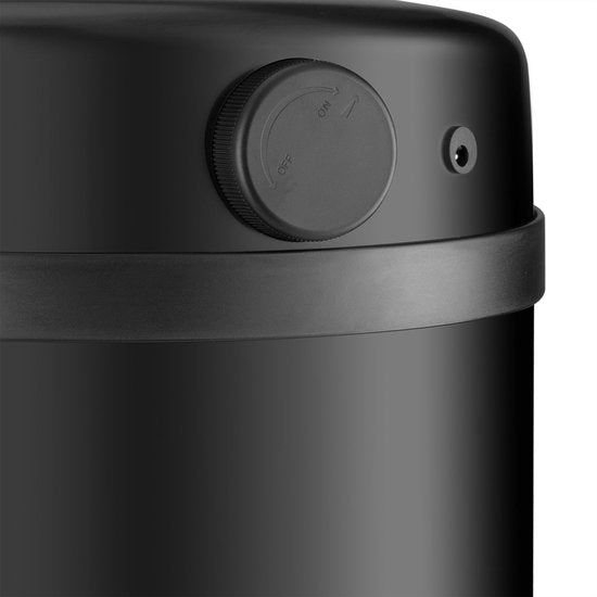 Juskys - Sensor-Mülleimer rund - 40 l & Ø 31 x 68 cm - Ausgestattet mit Automatik-Deckel und Klemmring - Für die hygienische Abfallentsorgung in der Küche - Schwarz pulverbeschichteter Stahl
