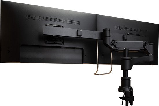 R-Go Smartbar Caparo Monitorarm für 2 Bildschirme - Gasfeder - 3–9 kg Tragkraft - Höhenverstellbar - Ergonomisch - Schwarz