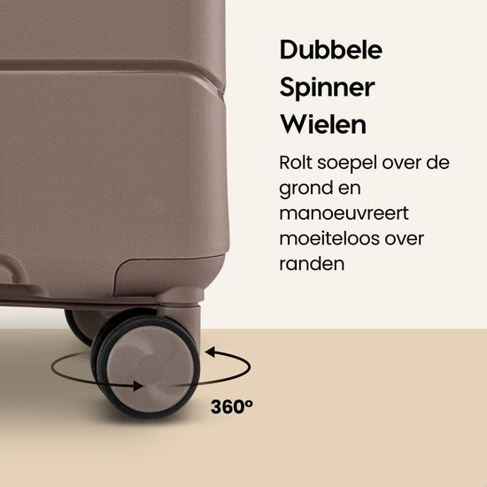 SKYCASES Urban Adventurer - Kofferset - 3-teilig - Zahlenschloss - 232L - Spinnerrollen - Reisekoffer mit Kofferschloss - Leichtgewicht - Champagner