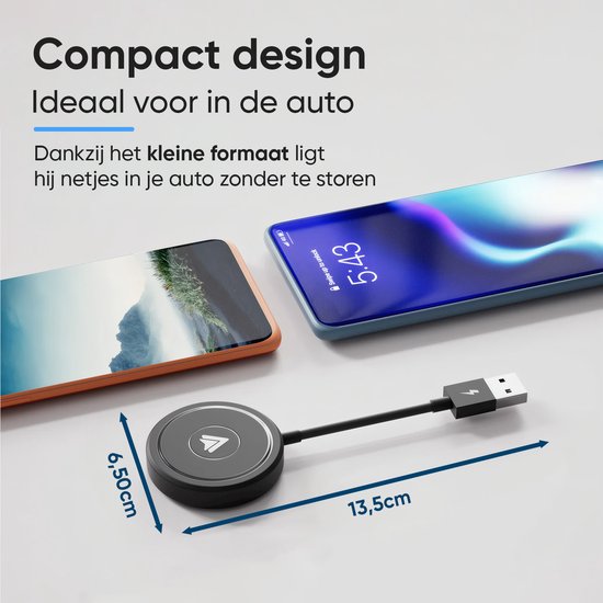 CarMe Luxe Android Auto Dongle - Kabelloses Android Auto - USB-A & USB-C - Schwarz