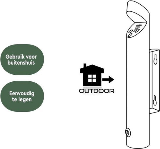 BRASQ Wandaschenbecher Edelstahl Outdoor-Aschenbecher mit 1,7 Liter Fassungsvermögen - Ø7,5x(H)45 cm