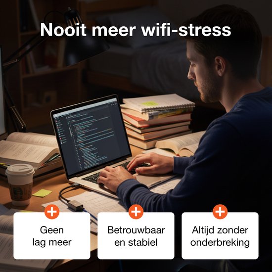 Skoov Ethernet Adapter USB C Kabel - USB C zu Ethernet - Internet - Netzwerkadapter - 1000 Mbps - Gigabit