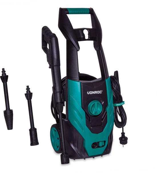 VONROC Hochdruckreiniger V14-1 - 1400W - 110 bar - 390 l/h - Inkl. 5m Schlauch, Düsen und Zubehör
