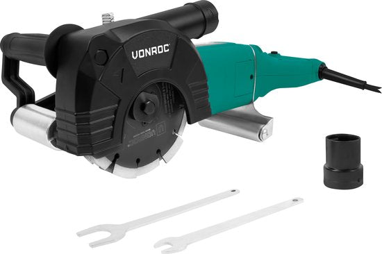 VONROC PRO Graben- Wandfräse - 2400W -150MM - 3-in-1 Klinge. - Inkl. Staubsauger-Adapter