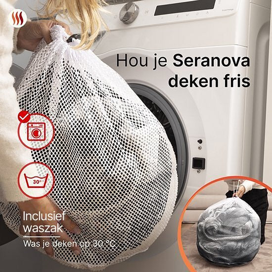 Seranova Heizdecke - Extra Heizdrähte - Premium Modell - 160x120 cm - 1 Person Wärmedecke - Doppelseitiges Fleece Sherpa - Anthrazit