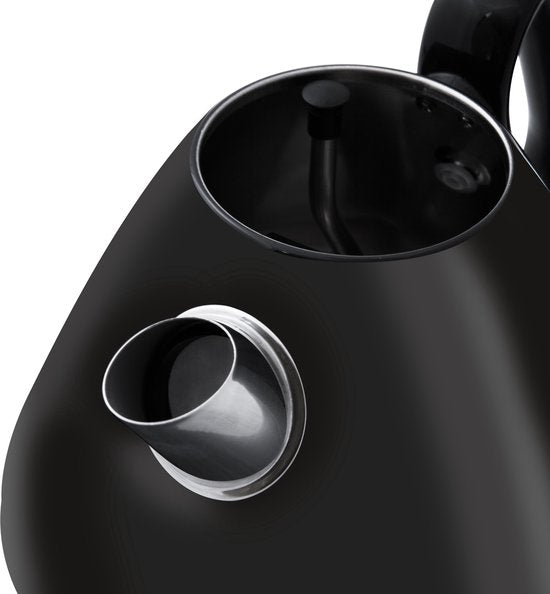 Inventum HW617B - Retro-Wasserkocher - Fassungsvermögen 1,7 Liter - Edelstahl - 2200 Watt - Schwarz/Edelstahl