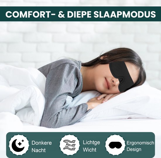 Novalance - Luxus Schlafmaske - 3D Ergonomisch - 100% Verdunkelung - Memory Schaumstoff - Schlafmaske - Augenmaske