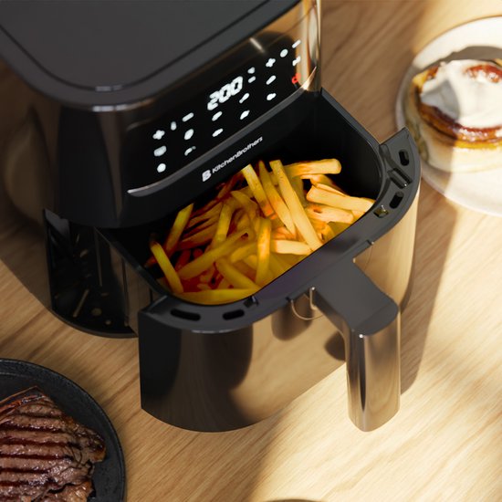 KitchenBrothers Airfryer - 3.3L - 1400W - Heißluftfritteuse - 50ºC bis 200ºC - Kompakt - 10 Kochprogramme - Schwarz