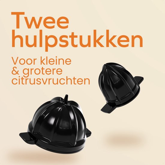 KitchenBrothers Zitruspresse - Manuell - Mit Ausgießer und Griff - 1L - Schwarz