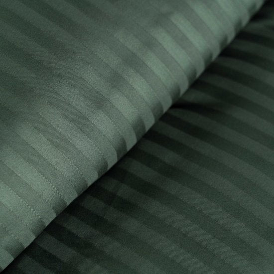 Kayori Elin Bettbezug aus Baumwollsatin – 240 x 200–220 cm + 2 Kissenbezüge – Einzelbetten – Dunkelgrün