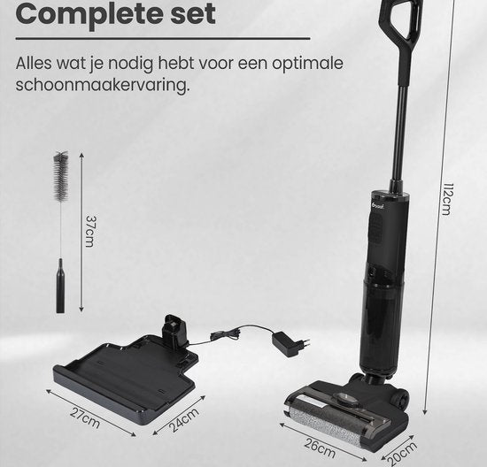 Bodenreiniger - 170W - Display, Reinigungsstation - Elektrowischmopp - Grau - von Saaf