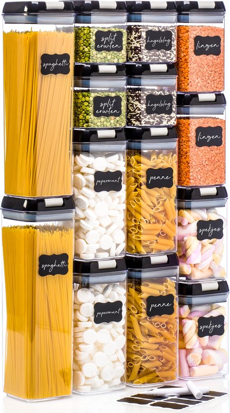Stosh Vorratsgläser - Vorratskanister - Bonbonglas - 14 Stück - BPA frei - Kunststoff