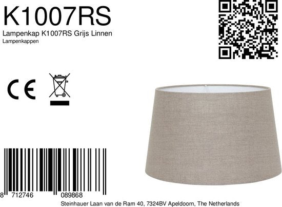 Steinhauer - Lampenschirm - Rund 30 cm - Grau - Träger oben