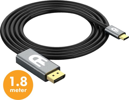 USB C zu Displayport Kabel - 8K 60Hz 4K 120Hz - Thunderbolt 3 - Geeignet für Apple / iMac / Macbook (Pro) - 1,8 Meter