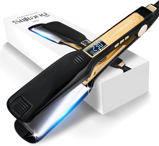 Sansbeauté® Professionelles Glätteisen - 2 in 1 - Lockenstab - Glätteisen - Haarglätter - Schnelles Aufwärmen - 80℃ bis 230℃ - Glätten & Locken - ION-Technologie