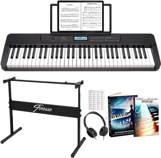 Finesse Keyboard Piano - Ständer & Zubehör - 61 Tasten - MIDI - Electric Piano - Kind