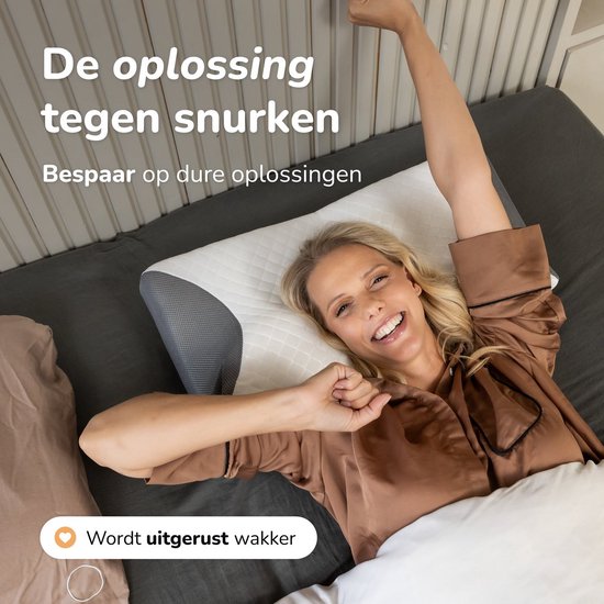 Alyze Anti-Schnarch-Kissen - Für jede Schlafposition - 60x40 cm - Kissen - Apnoe - Ergonomisch & orthopädisch - Schlaf - Schmetterling - Kopfkissen - Nackenschmerzen - Memory Foam - weiß