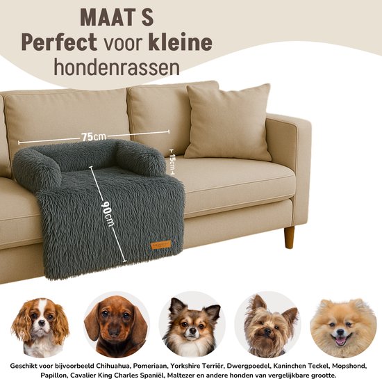 By Cee Cee Original Hundedeckenbank - Hundedeckenbank - Hundekorb - Premium - komplett abnehmbar - Dunkelgrau - 75x90 - Größe S
