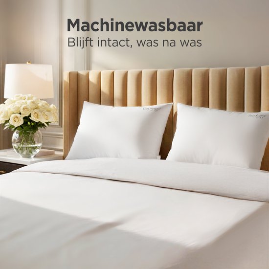 CozySense® Kopfkissen - 2er Set - 50x70 CM - Atmungsaktives Schlafkissen mit weichem Mikrofaserbezug - Hotelkissen - Kopfkissen - für Seiten-, Bauch- und Rückenschläfer