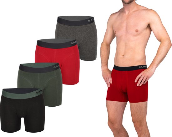 Bamboo Elements – Boxershorts für Herren – Bambus – 4er-Pack – Größe L