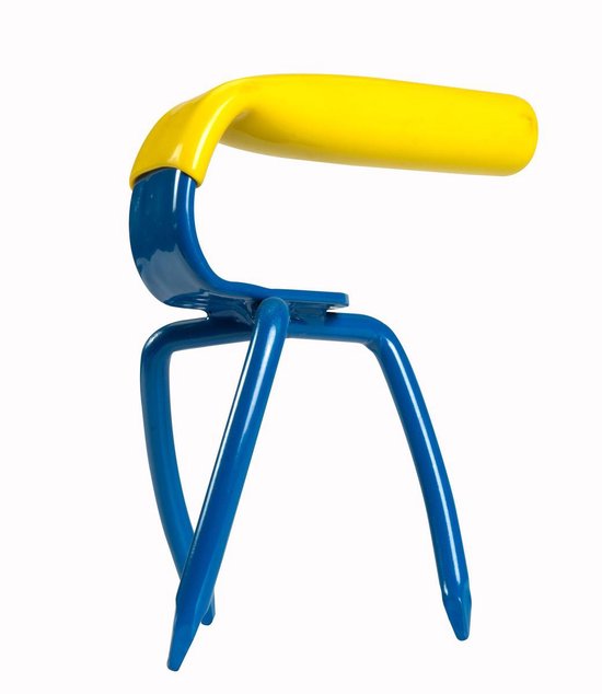 Gartenkralle Mini MC220-1 - Schaufelgabel - Boden lockern, Unkraut jäten, Boden belüften, kultivieren - blau/gelb