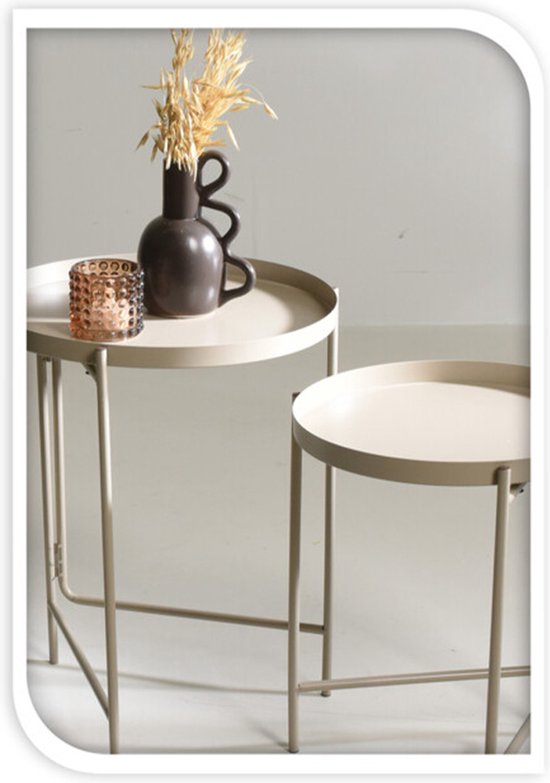 Home & Styling Beistelltische/Pflanzenständer - 2-teilig - champagner/gold - Metall - D31 x H38 cm/D36 x H45 cm