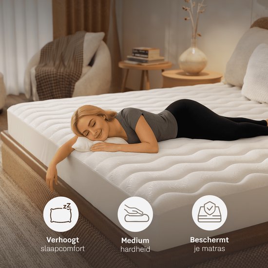 CozySense® Topper 140x200 - Top-Matratze - Top-Bezug-Matratze - 3 Komfortschichten - Atmungsaktiver Egg-Box-Gel-Gedächtnisschaum - 3 cm - 360° Haltelastik