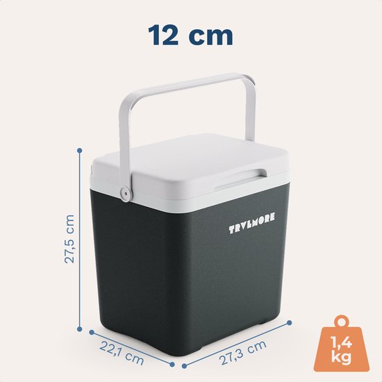 TRVLMORE Cool Box 7L - Kühlbox - Inklusive Kühlelement - Cool Box Small - Anthrazit