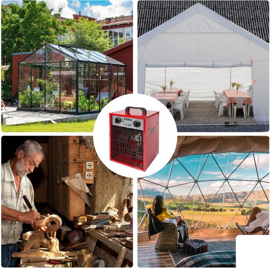 Perel Heizlüfter, für den Innenbereich, 2 Heizstufen, 3300 W