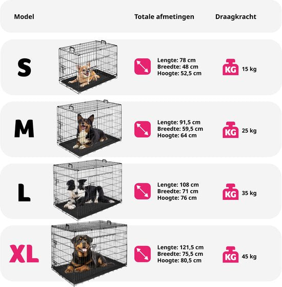 tectake® Hundekäfig - Hundezaunbox - Hundezwinger - Faltbare Hundebox - Stabile Transportbox für Hunde und Welpen - Für Kofferraum, Auto, Camping und Zuhause - 121,5 x 75,5 x 80,5 cm