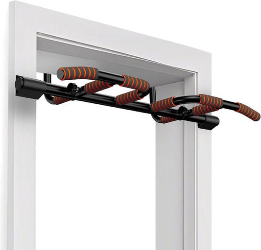 DH FitLife Reckstange, Türrahmen ohne Schrauben, verrutscht nicht mit Multi-Griffpositionen, Klimmzugstange Tür, Reckstange, Gymnastikstange, Türständer zum Einhängen, für Türrahmen, 65-92 cm