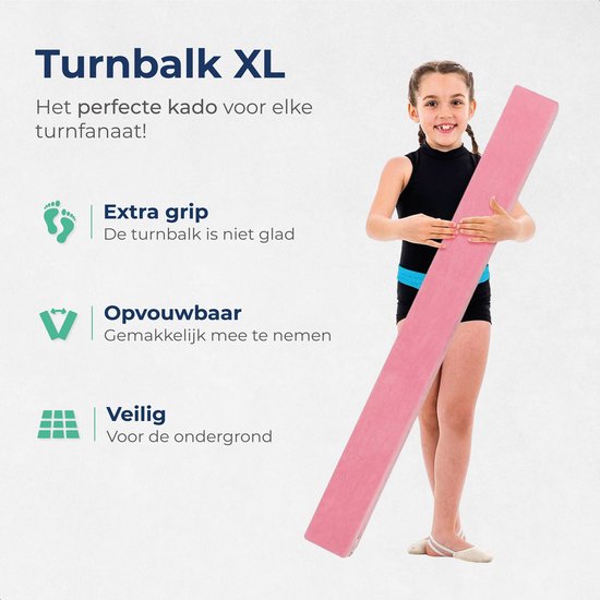 ProSkill Gymnastikbalken - 210cm - Schwebebalken - Für Zuhause - Zusammenklappbar - Gymnastik