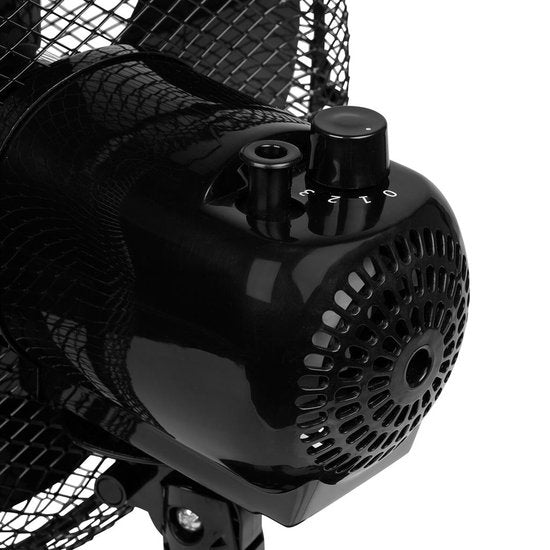 Tischventilator 40 cm - 3 Geschwindigkeiten - 85° Oszillation - Einstellbarer Luftstrom - Tristar VE-5728 - Schwarz