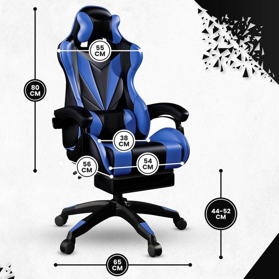 Bayt Gaming Stuhl - Gaming Stuhl - Komfort Gamer Stuhl - Schwarz und Dunkelblau