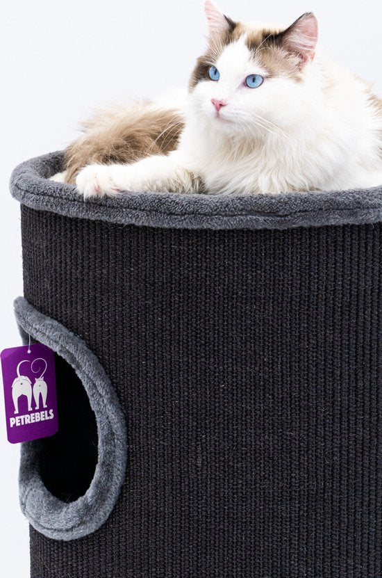 Petrebels Dome 80 Kratztonne für Katzen -Pfeffer - Ø 45 x 80 cm - stabil