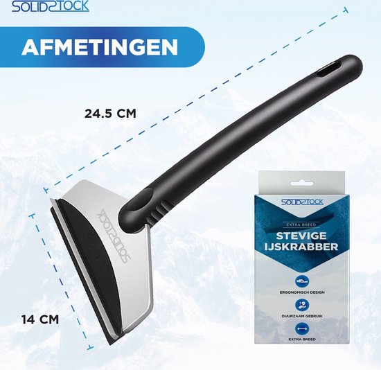 SolidStock Eiskratzer Auto - Extra breit - Fensterkratzer - Ergonomisches Design