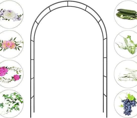 Ceruzo Rosenbogen 140 x 240 cm - Kletterhilfe aus Metall für Rosen und Kletterpflanzen - Pulverbeschichteter Rahmen