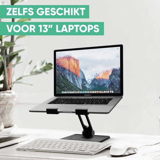 Serve Tablet-Halter XL faltbar - Extra stabil & standfest - Schwarzer klappbarer Ständer für Tisch oder Schreibtisch - Schwarz