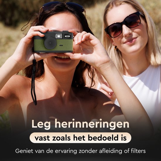K&L Digitale Retrokamera - Bildschirmlos - Wiederaufladbar - 16.000 Fotos - Fotokamera - Vintage - Inklusive 32GB - Langlebig - Grün