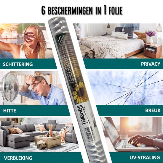 Homewell Fensterfolie HR++ 70x300 - Isolierung & Sonnenschutz - Blendschutz - Statik - Lamellen