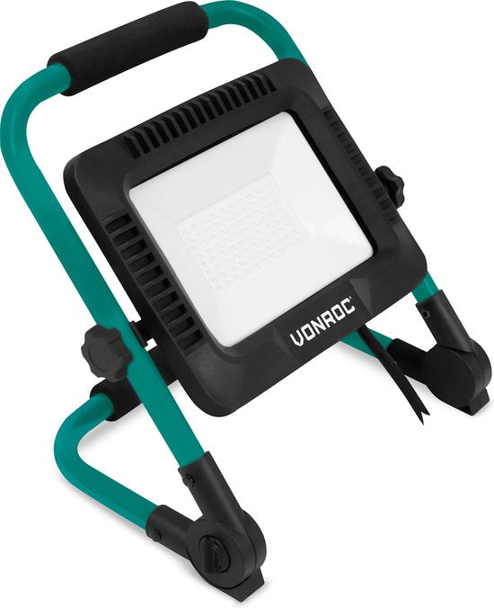 VONROC Led-Arbeitsleuchte 50W - klappbar - neigbar - breiter Abstrahlwinkel 120°