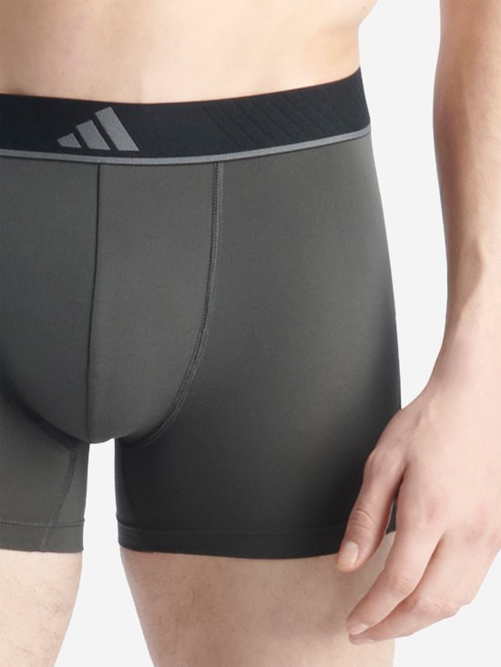 adidas Active Flex 3er-Pack Mikrofaser Boxershorts - Herren - Sportunterwäsche - Stretch - feuchtigkeitsregulierend - Schwarz/Grau - Größe XL