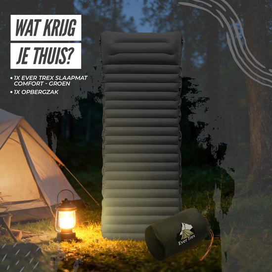 Ever Trex Schlafmatte Comfort - 193x70x10cm - Eingebaute Pumpe - 1 Person - Campingmatratze - Selbstaufblasend - Schwarz