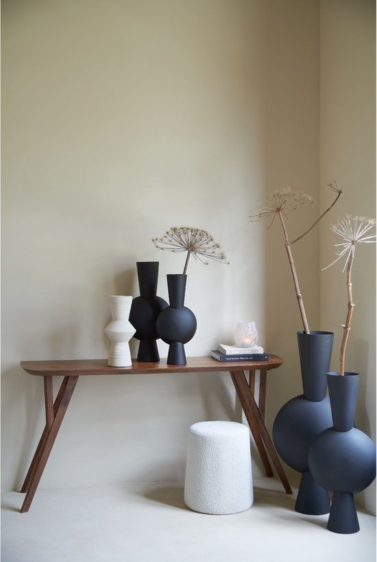 Light & Living Vase Kavandu – Schwarz – 37,5 x 22 x 81 cm – Metall – Modern – Blumenvase – Wohnaccessoire – Dekorative Vase für das Wohn- oder Schlafzimmer
