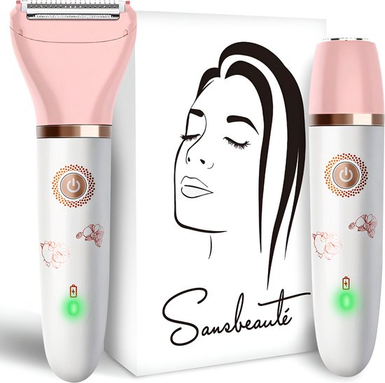 Sansbeauté® 2-in-1 Ladyshave - Elektrisch - Für Gesicht, Achseln & Beine - USB aufladbar